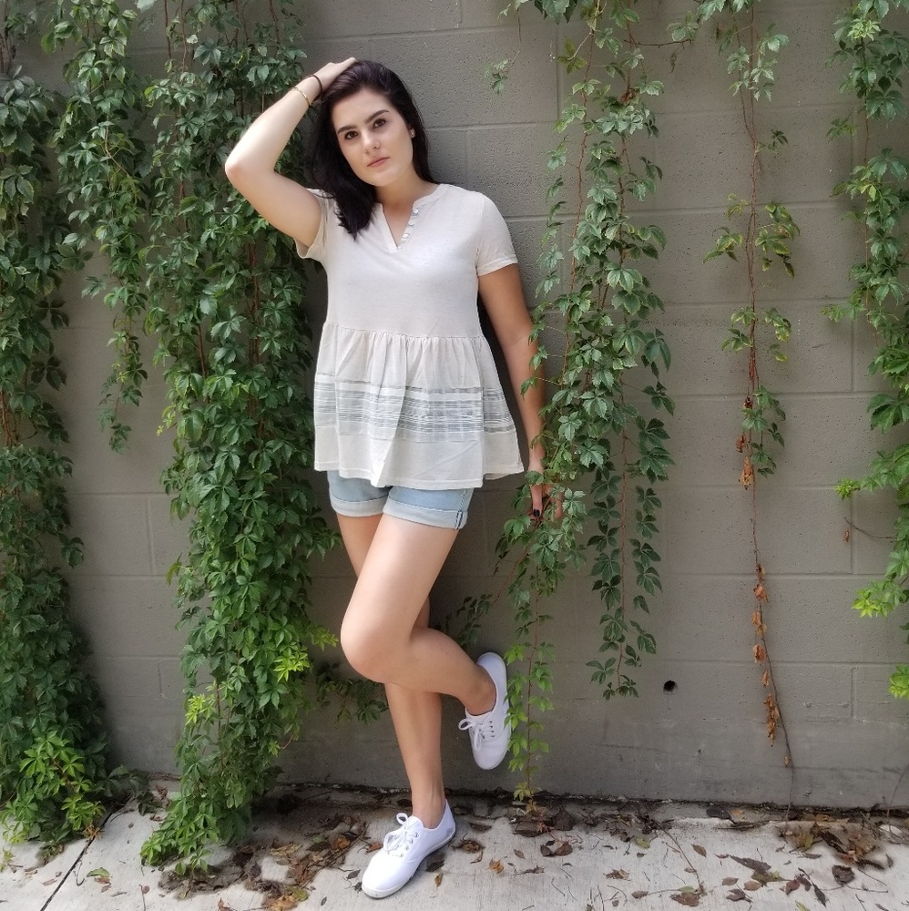 Knit Peplum Boxy Top
